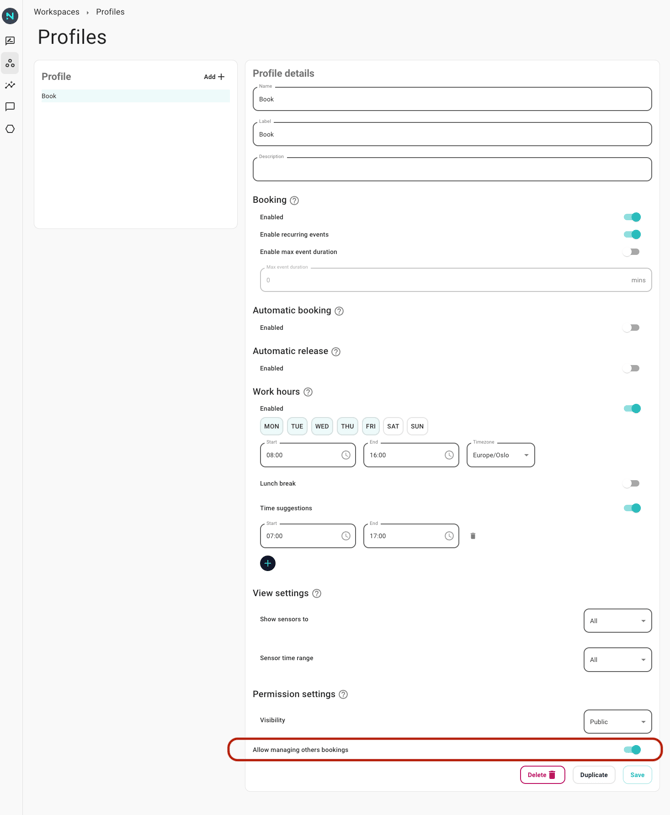 Allow managing others bookings